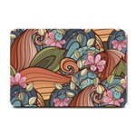 Multicolored Flower Decor Flowers Patterns Leaves Colorful Small Doormat