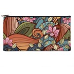 Multicolored Flower Decor Flowers Patterns Leaves Colorful Pencil Case