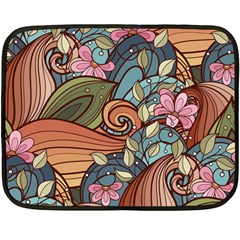 Multicolored Flower Decor Flowers Patterns Leaves Colorful Two Sides Fleece Blanket (Mini) from ArtsNow.com 35 x27  Blanket Front