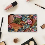 Multicolored Flower Decor Flowers Patterns Leaves Colorful Cosmetic Bag (Small)