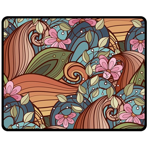 Multicolored Flower Decor Flowers Patterns Leaves Colorful Fleece Blanket (Medium) from ArtsNow.com 60 x50  Blanket Front