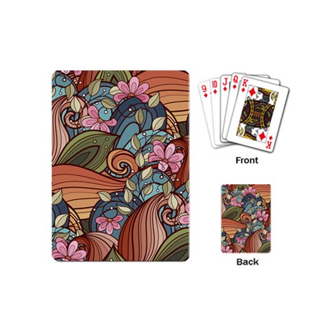 Multicolored Flower Decor Flowers Patterns Leaves Colorful Playing Cards Single Design (Mini) from ArtsNow.com Back