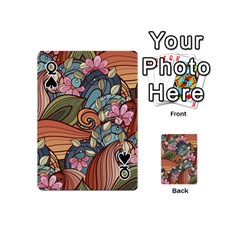 Queen Multicolored Flower Decor Flowers Patterns Leaves Colorful Playing Cards 54 Designs (Mini) from ArtsNow.com Front - SpadeQ