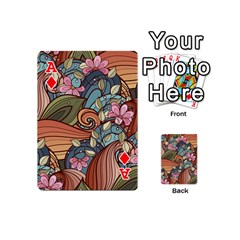 Ace Multicolored Flower Decor Flowers Patterns Leaves Colorful Playing Cards 54 Designs (Mini) from ArtsNow.com Front - DiamondA