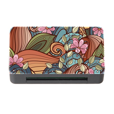 Multicolored Flower Decor Flowers Patterns Leaves Colorful Memory Card Reader with CF from ArtsNow.com Front