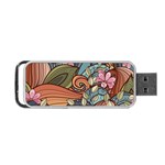 Multicolored Flower Decor Flowers Patterns Leaves Colorful Portable USB Flash (Two Sides)