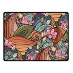 Multicolored Flower Decor Flowers Patterns Leaves Colorful Two Sides Fleece Blanket (Small)