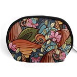 Multicolored Flower Decor Flowers Patterns Leaves Colorful Accessory Pouch (Medium)