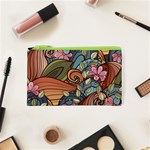 Multicolored Flower Decor Flowers Patterns Leaves Colorful Cosmetic Bag (XS)