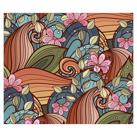 Multicolored Flower Decor Flowers Patterns Leaves Colorful Zipper Large Tote Bag from ArtsNow.com Front
