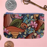 Multicolored Flower Decor Flowers Patterns Leaves Colorful Large Coin Purse