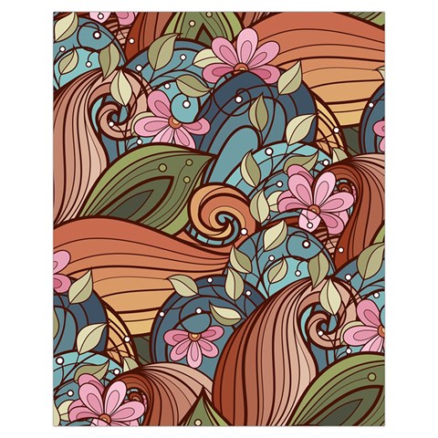 Multicolored Flower Decor Flowers Patterns Leaves Colorful Drawstring Pouch (XL) from ArtsNow.com Front