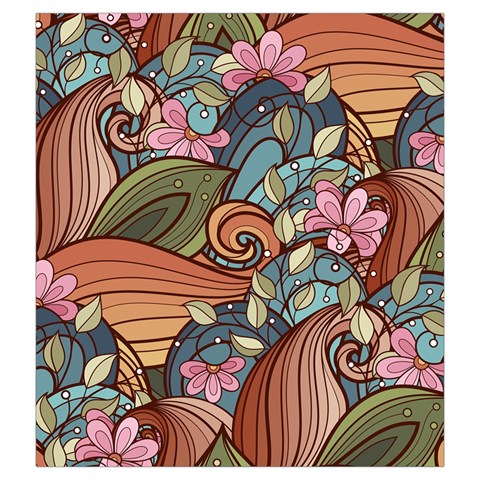 Multicolored Flower Decor Flowers Patterns Leaves Colorful Drawstring Pouch (2XL) from ArtsNow.com Front
