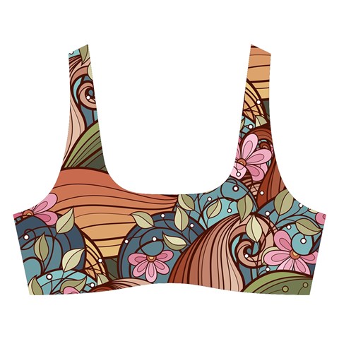 Multicolored Flower Decor Flowers Patterns Leaves Colorful Cross Back Hipster Bikini Set from ArtsNow.com Front