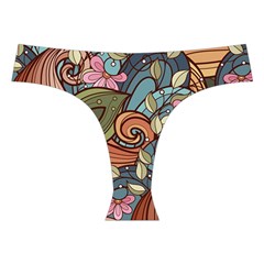 Multicolored Flower Decor Flowers Patterns Leaves Colorful Cross Back Hipster Bikini Set from ArtsNow.com Front Under