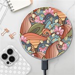 Multicolored Flower Decor Flowers Patterns Leaves Colorful Wireless Fast Charger(White)