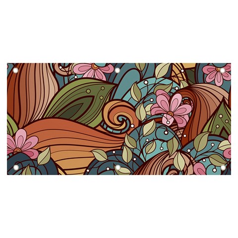 Multicolored Flower Decor Flowers Patterns Leaves Colorful Banner and Sign 6  x 3  from ArtsNow.com Front