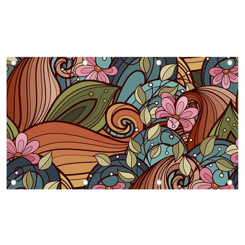 Multicolored Flower Decor Flowers Patterns Leaves Colorful Banner and Sign 7  x 4  from ArtsNow.com Front