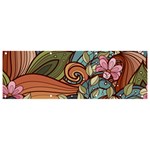Multicolored Flower Decor Flowers Patterns Leaves Colorful Banner and Sign 9  x 3 