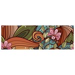 Multicolored Flower Decor Flowers Patterns Leaves Colorful Banner and Sign 9  x 3 