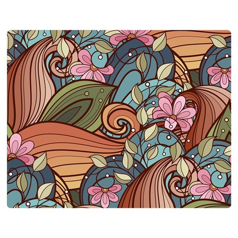 Multicolored Flower Decor Flowers Patterns Leaves Colorful Premium Plush Fleece Blanket (Medium) from ArtsNow.com 60 x50  Blanket Front