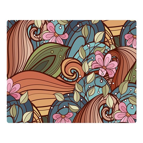 Multicolored Flower Decor Flowers Patterns Leaves Colorful Premium Plush Fleece Blanket (Large) from ArtsNow.com 80 x60  Blanket Front