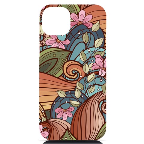 Multicolored Flower Decor Flowers Patterns Leaves Colorful iPhone 14 Plus Black UV Print Case from ArtsNow.com Front