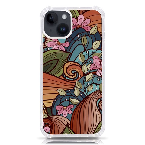 Multicolored Flower Decor Flowers Patterns Leaves Colorful iPhone 14 TPU UV Print Case from ArtsNow.com Front