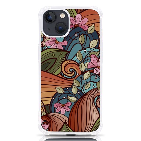 Multicolored Flower Decor Flowers Patterns Leaves Colorful iPhone 13 TPU UV Print Case from ArtsNow.com Front