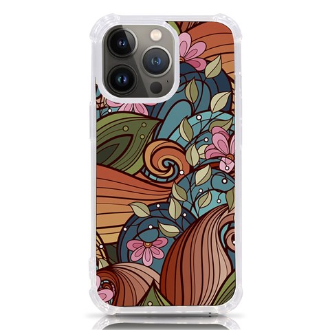 Multicolored Flower Decor Flowers Patterns Leaves Colorful iPhone 13 Pro TPU UV Print Case from ArtsNow.com Front