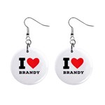 I love brandy Mini Button Earrings