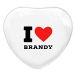 I love brandy Heart Glass Fridge Magnet (4 pack)