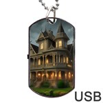 Victorian House In The Woods Dog Tag USB Flash (Two Sides)
