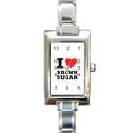 I love brown sugar Rectangle Italian Charm Watch