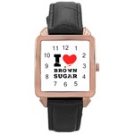 I love brown sugar Rose Gold Leather Watch 