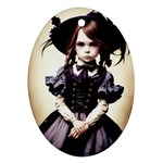 Cute Adorable Victorian Gothic Girl 2 Ornament (Oval)