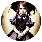 Cute Adorable Victorian Gothic Girl 2 Round Trivet