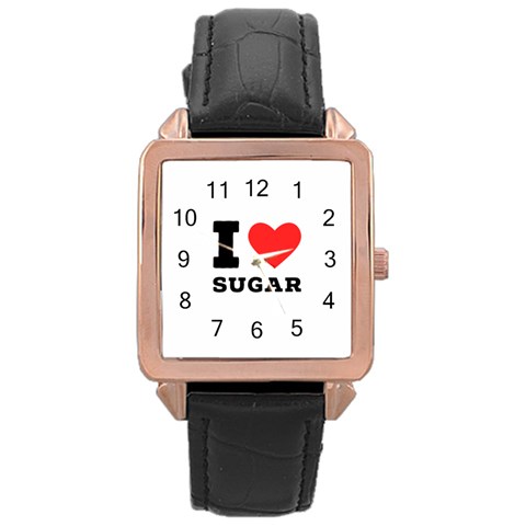 I love sugar  Rose Gold Leather Watch  from ArtsNow.com Front
