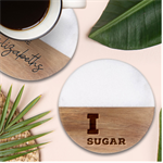 I love sugar  Classic Marble Wood Coaster (Round) 