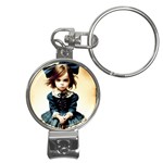 Cute Adorable Victorian Gothic Girl 3 Nail Clippers Key Chain