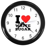 I love white sugar Wall Clock (Black)