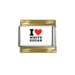 I love white sugar Gold Trim Italian Charm (9mm)