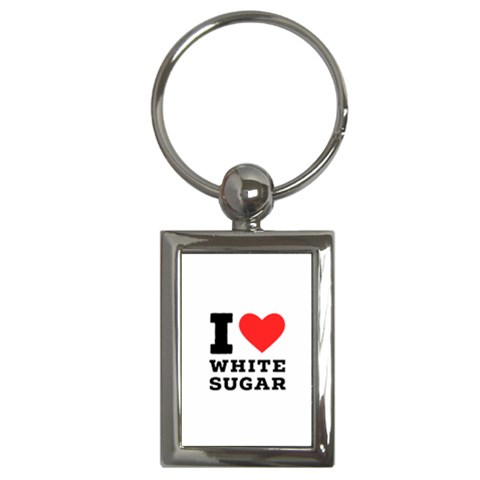 I love white sugar Key Chain (Rectangle) from ArtsNow.com Front