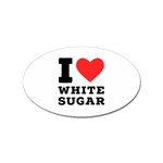 I love white sugar Sticker Oval (100 pack)