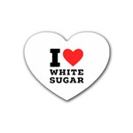 I love white sugar Rubber Coaster (Heart)