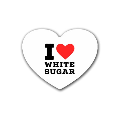 I love white sugar Rubber Heart Coaster (4 pack) from ArtsNow.com Front