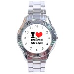 I love white sugar Stainless Steel Analogue Watch