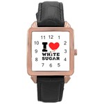 I love white sugar Rose Gold Leather Watch 