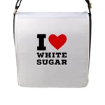 I love white sugar Flap Closure Messenger Bag (L)