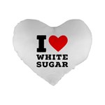 I love white sugar Standard 16  Premium Flano Heart Shape Cushions